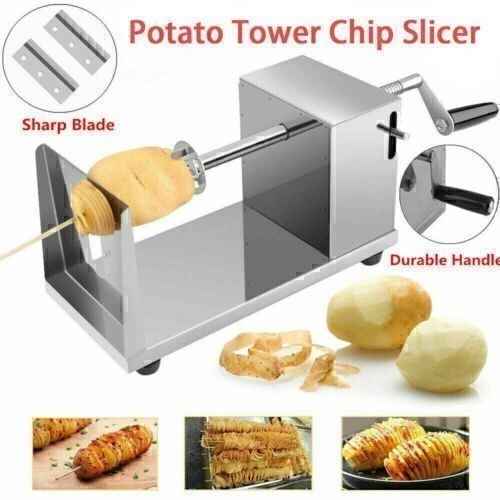 Spiral potato slicer chipper - spiral,