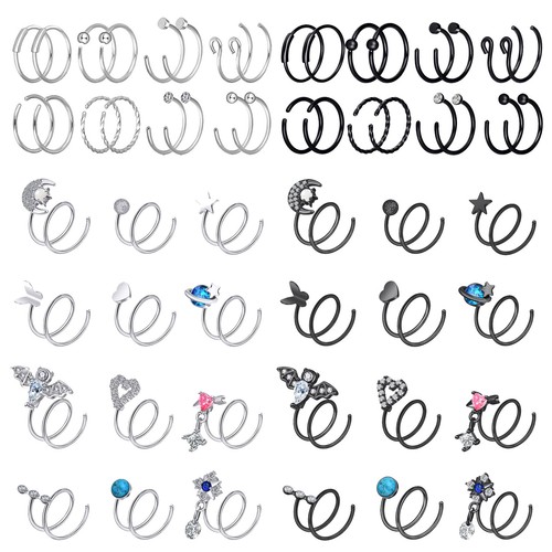 2pcs 20g nose - rings, hoop