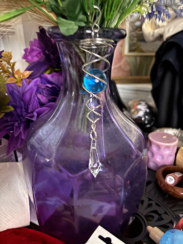 Spiral wire hanging crystal - spiral,