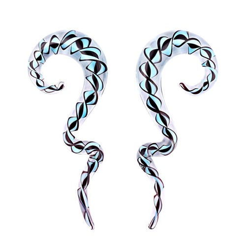 2pcs glass spiral - spiral, tapers