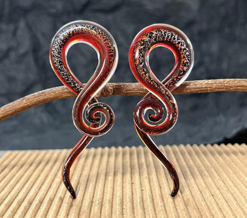 Pair red dichroic glass - pair,