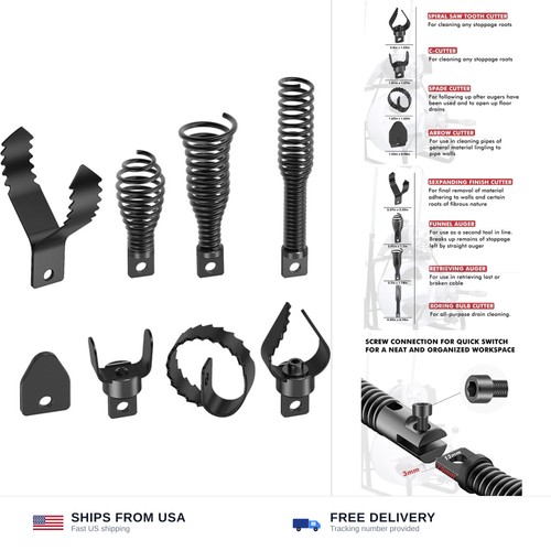 Drain snake drill attachments - drain,