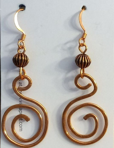 Hammered copper wire spiral - copper,